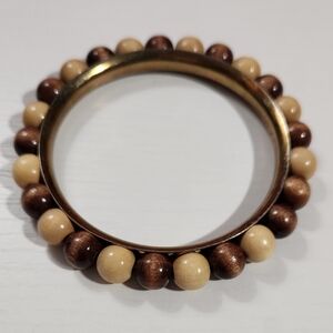 Elegant Brown and Tan Beaded Bracelet